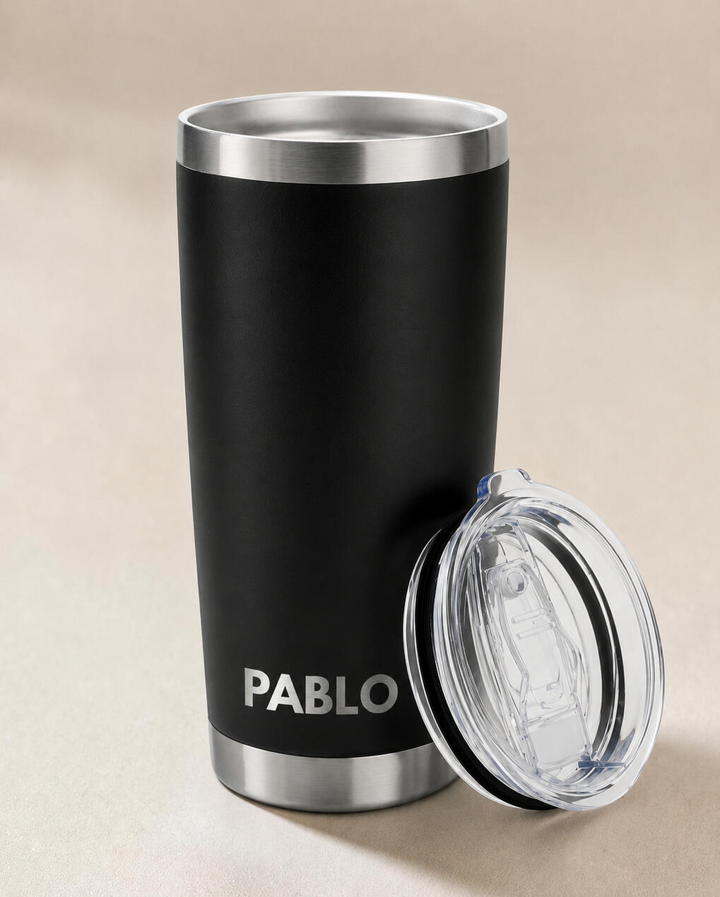 PINITZ Termo de acero inoxidable con nombre en grabado laser